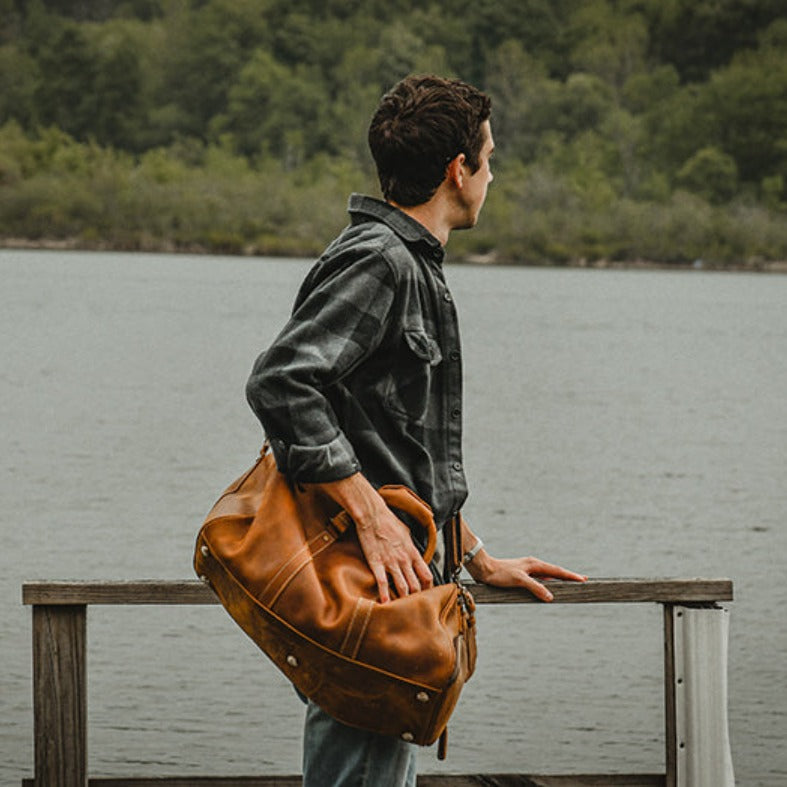 The Dagny Weekender | Large Leather Duffle Bag from STEEL HORSE LEATHER