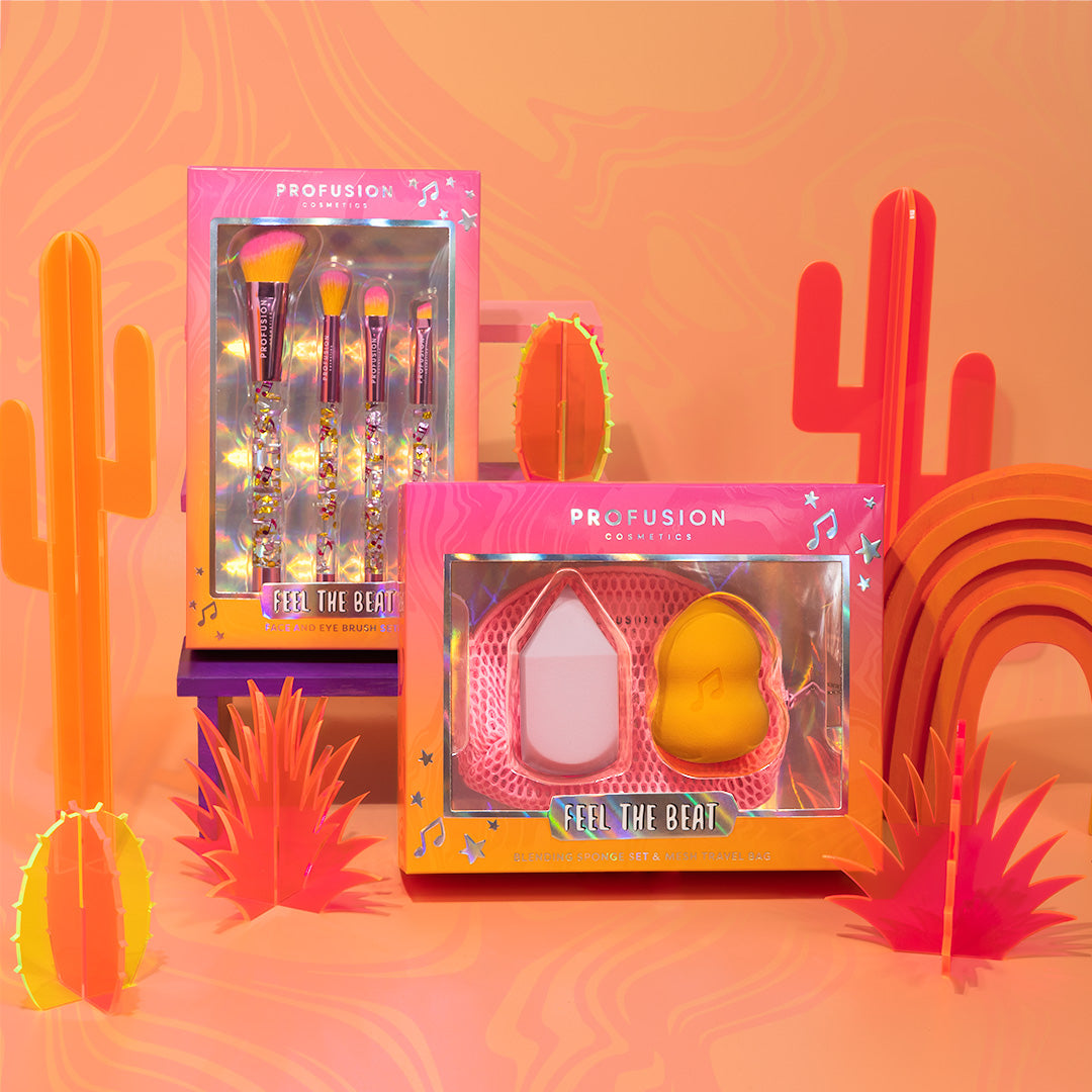 It's a Vibe | Feel the Beat 4-pc Face & Eye Brush Set from Profusion Cosmetics