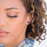 Amethyst Petite Frosted Lucite Ball Stud Earrings from Leetie Lovendale