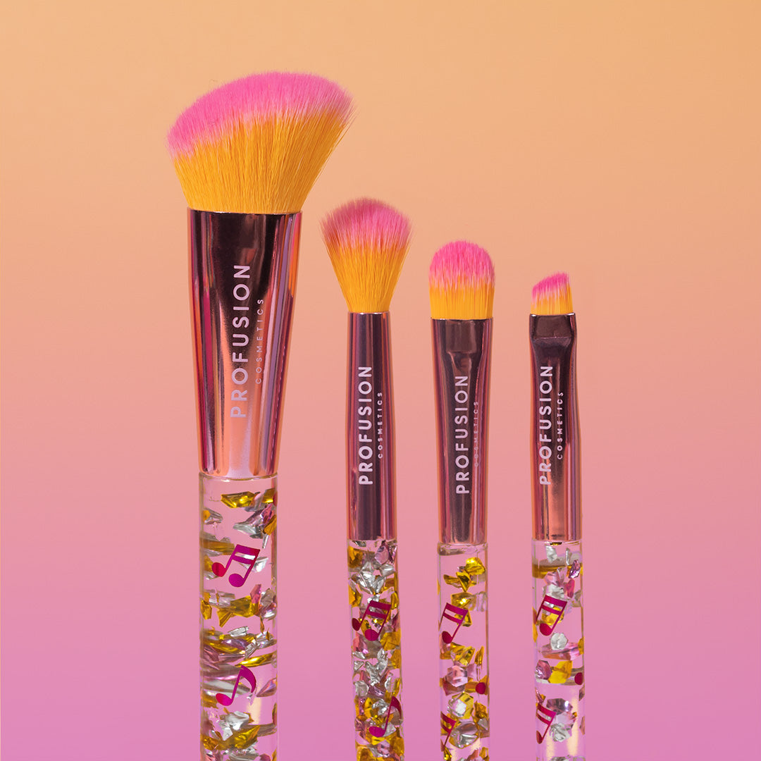 It's a Vibe | Feel the Beat 4-pc Face & Eye Brush Set from Profusion Cosmetics
