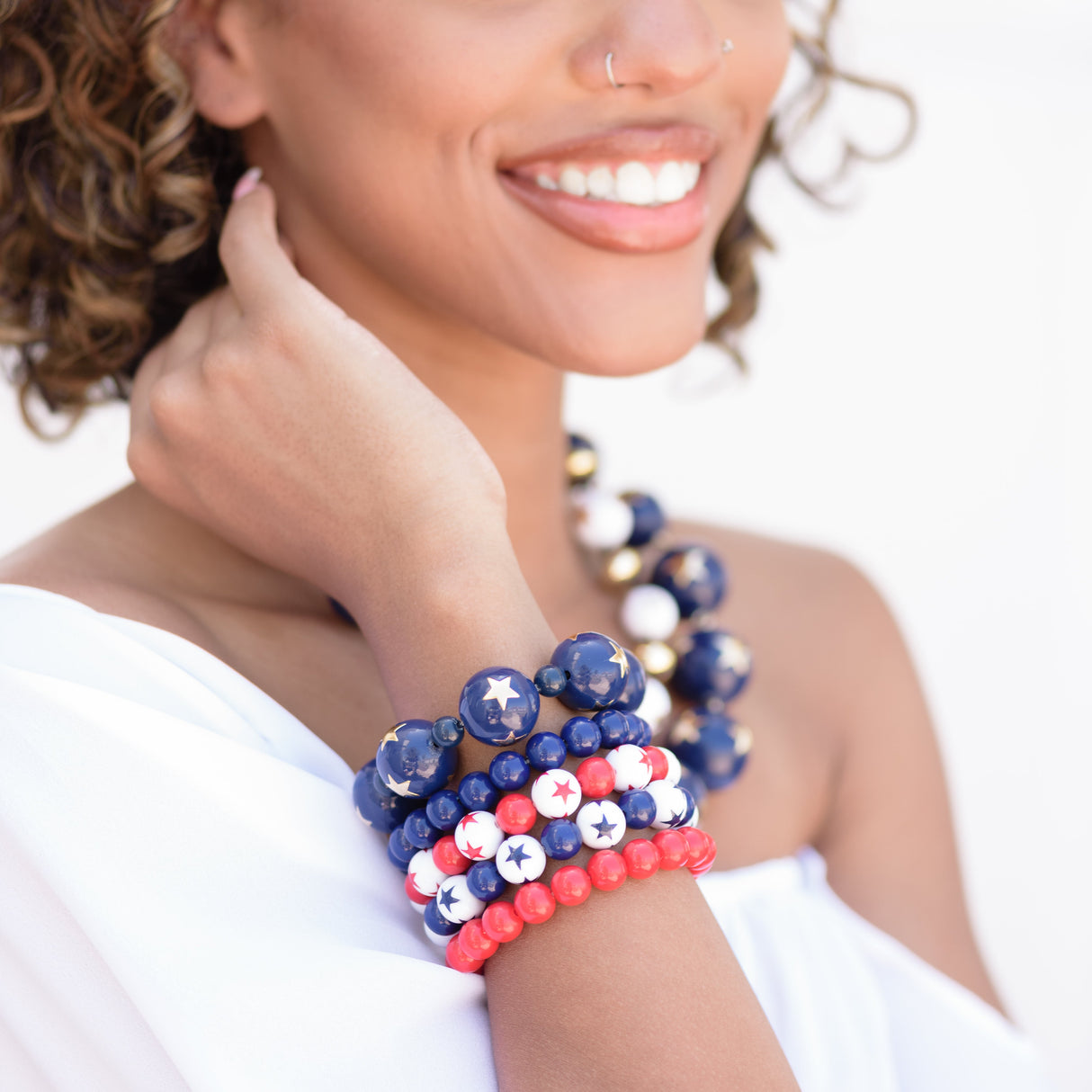 Americana Star Stack and Stretch Bracelet Set from Leetie Lovendale