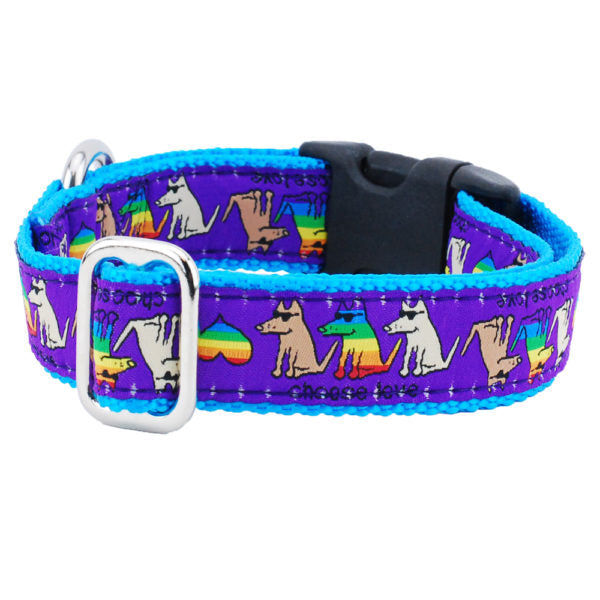 Choose Love Teddy The Dog Essential Buckle Martingale Dog Collar From 2 Hounds Design
