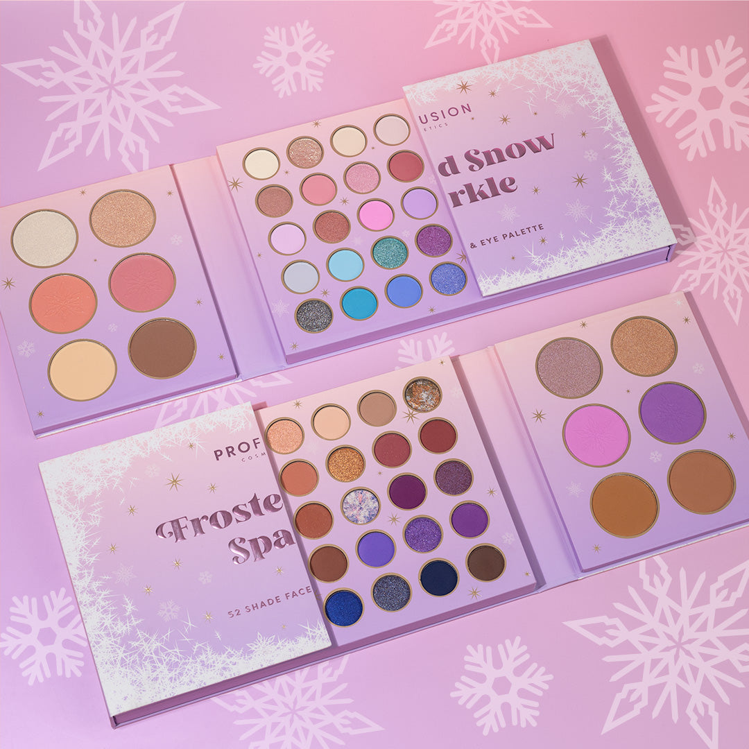 Frosted Snow Sparkle | 52 Shade Face & Eye Palette from Profusion Cosmetics