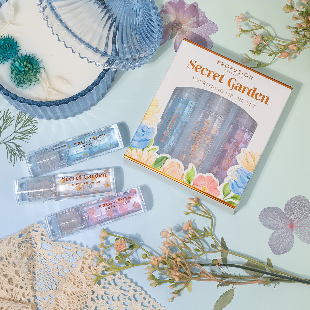 Petal Perfect | Secret Garden Nourishing Lip Oil Set from Profusion Cosmetics