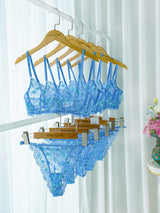 Blue Floral Embroidery Lingerie Set From Hello.LA.Girl