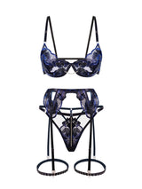 Black Luxurious Fancy Embroidered Sexy Lingerie Set From Hello.LA.Girl