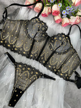Chic Luxe Noir & Gold Lingerie Set From Hello.LA.Girl