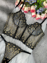 Chic Luxe Noir & Gold Lingerie Set From Hello.LA.Girl