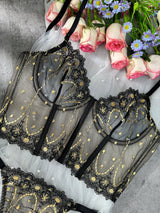 Chic Luxe Noir & Gold Lingerie Set From Hello.LA.Girl