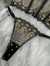 Chic Luxe Noir & Gold Lingerie Set From Hello.LA.Girl