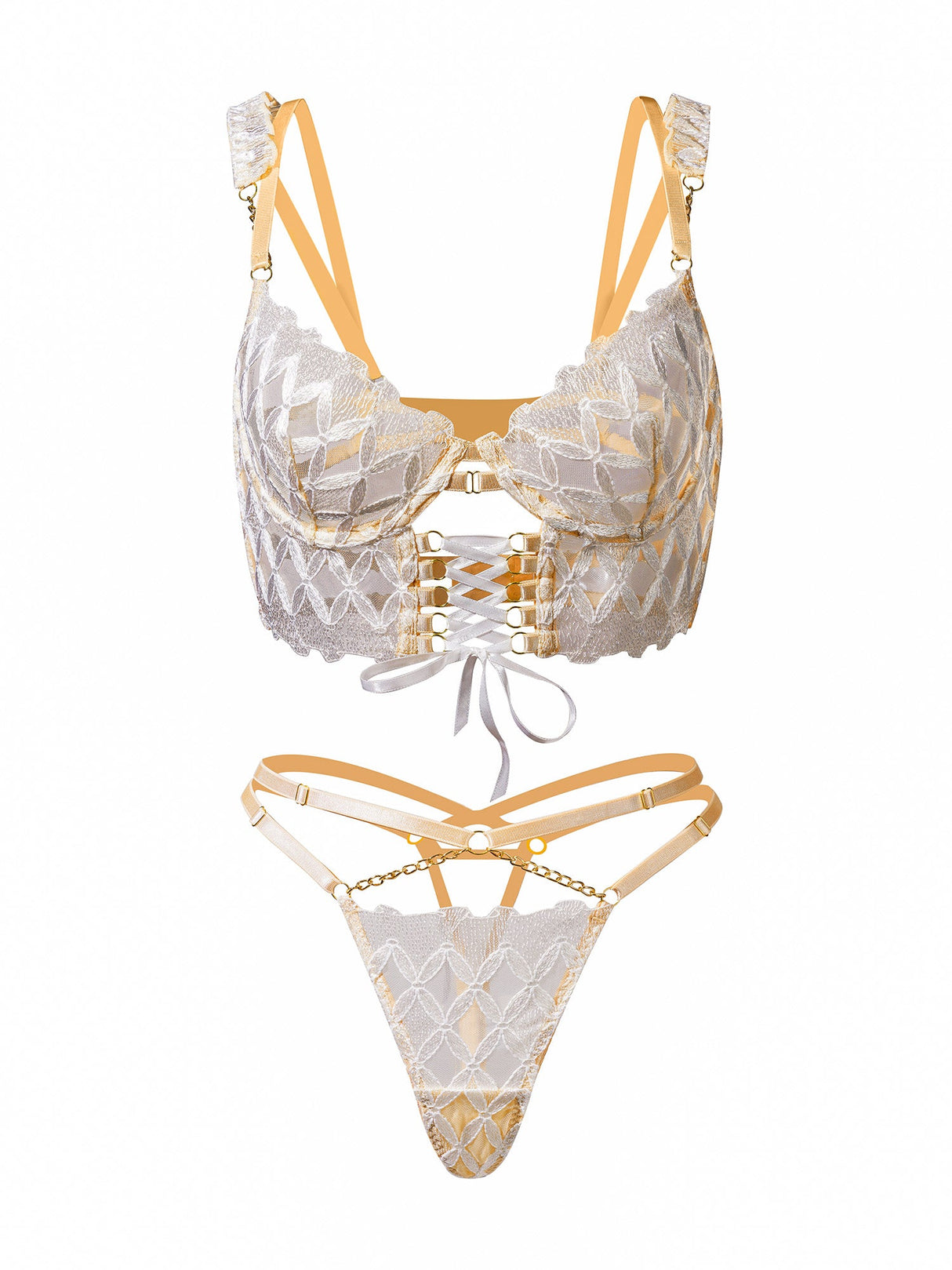 Delicate White Embroidery Lingerie Set From Hello.LA.Girl