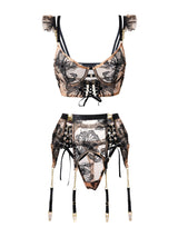 Black&Nude Ribbon Sculpting Body Lingerie Set From Hello.LA.Girl