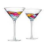 The Wine Savant Artisanal Hand Painted Stemless - Rennesance Romantic Stain-glassed Windows Wine Glasses Set of 2 - Gift Idea for Her, Him, Birthday, Housewarming - Extra Large Goblets (Martini) from The Wine Savant