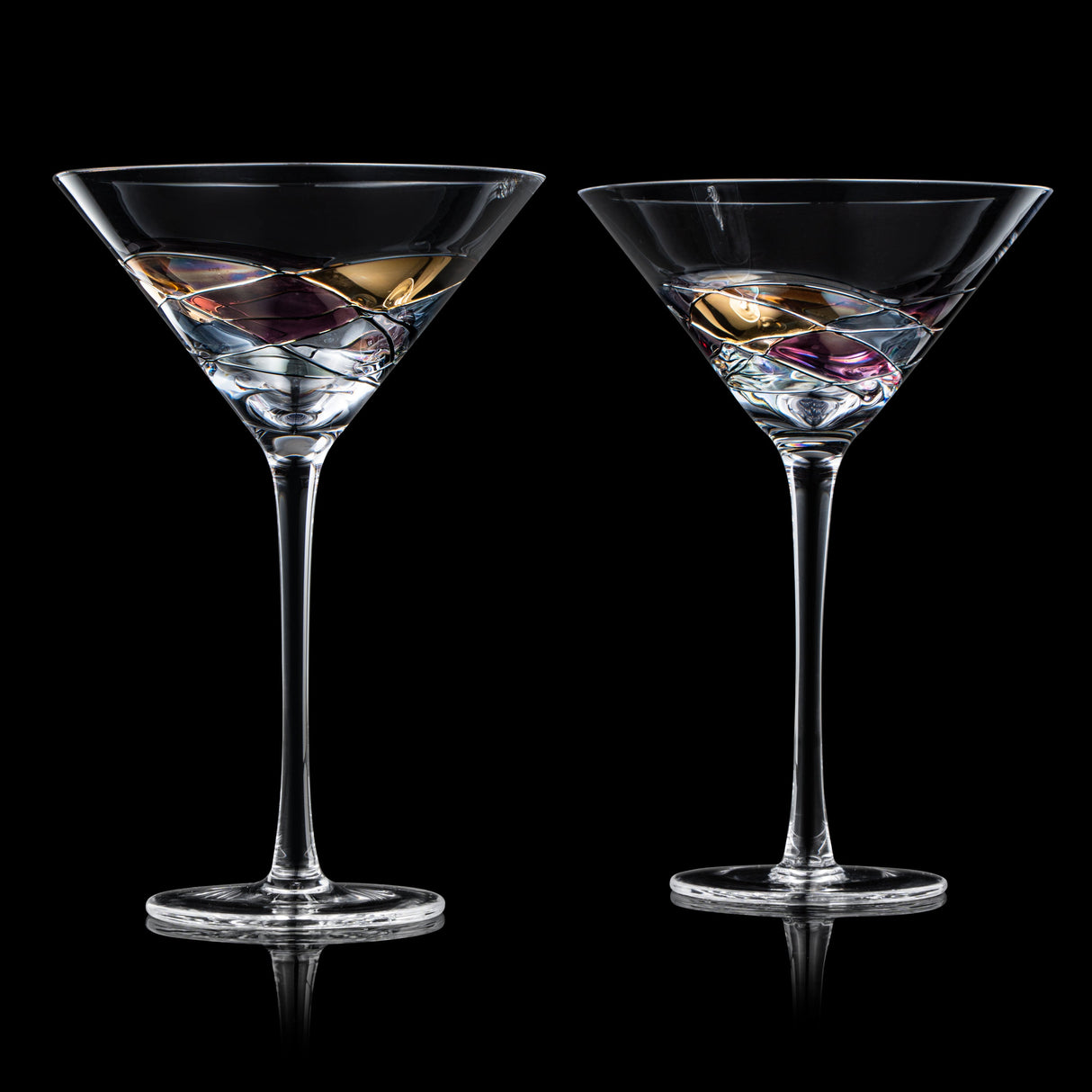 The Wine Savant Artisanal Hand Painted Stemless - Rennesance Romantic Stain-glassed Windows Wine Glasses Set of 2 - Gift Idea for Her, Him, Birthday, Housewarming - Extra Large Goblets (Martini) from The Wine Savant