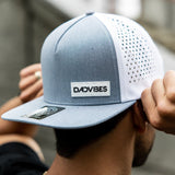 Premium Active 5-Panel DadVibe Hat (Heather Grey/White) from DadBod Apparel