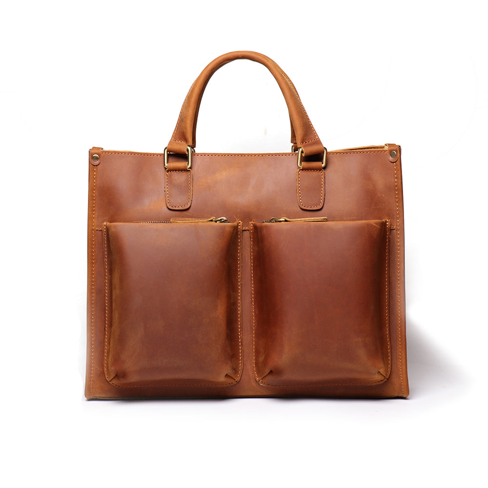 The Dagmar Leather Briefcase | Vintage Leather Messenger Bag from STEEL HORSE LEATHER