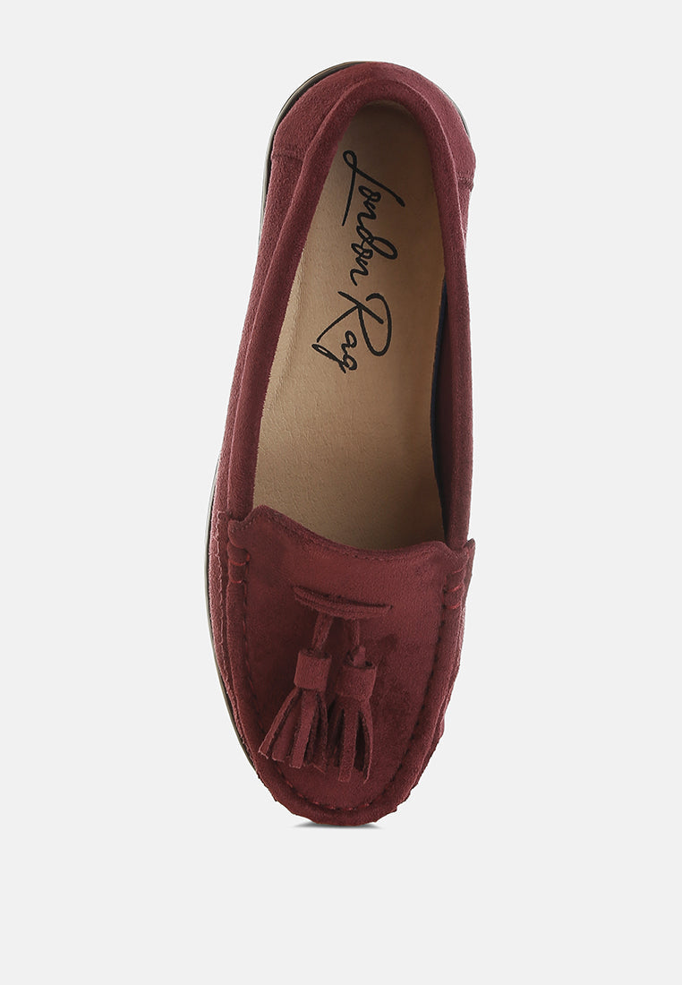 Daiki Platform Lug Sole Tassel Loafers from London Rag International