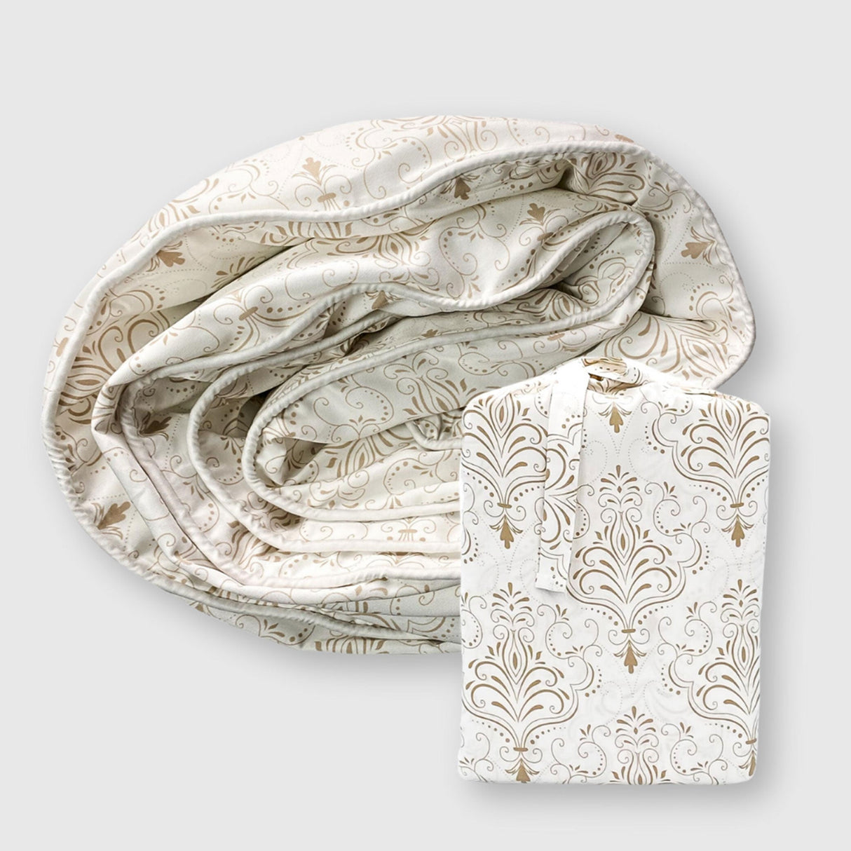 Bamboo Duvet Cover - Champagne Damask - Final Sale/No Returns from BedVoyage