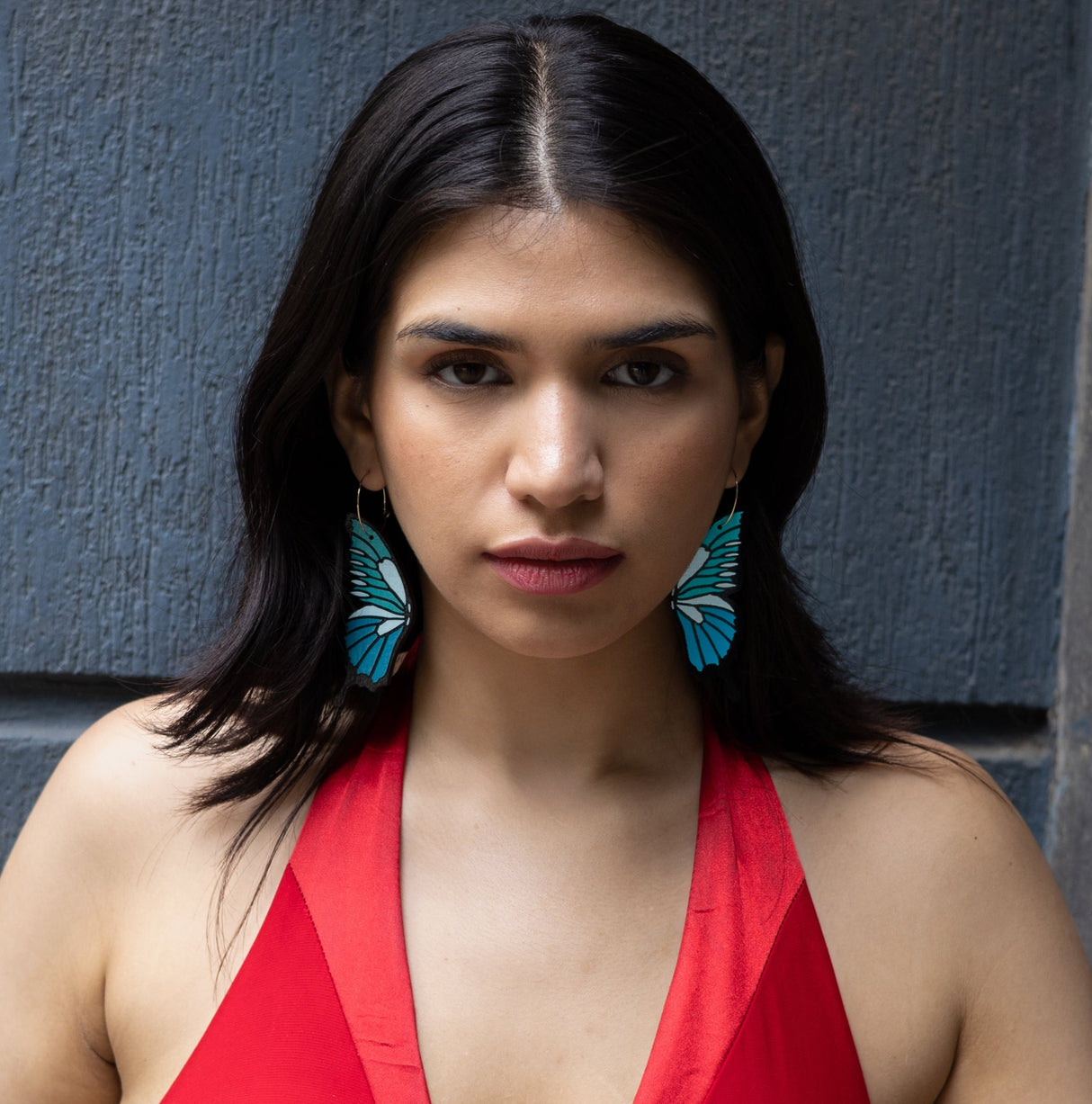 Blue Fantasy Butterfly Hoops from LE CHIC MIAMI