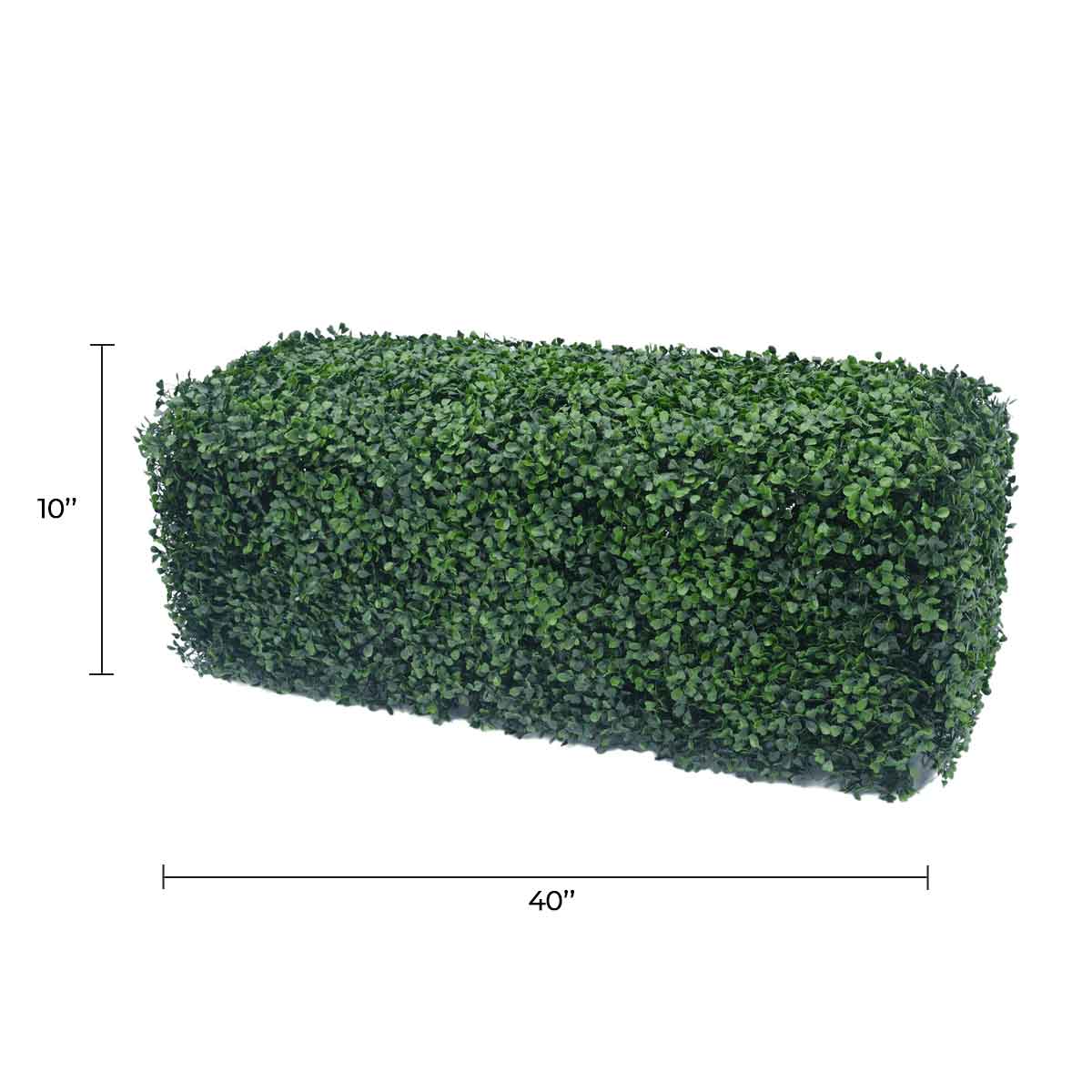 Dark Artificial Boxwood Hedge 40"L x 10"H Commercial Grade UV Resistant from Designer Plants USA