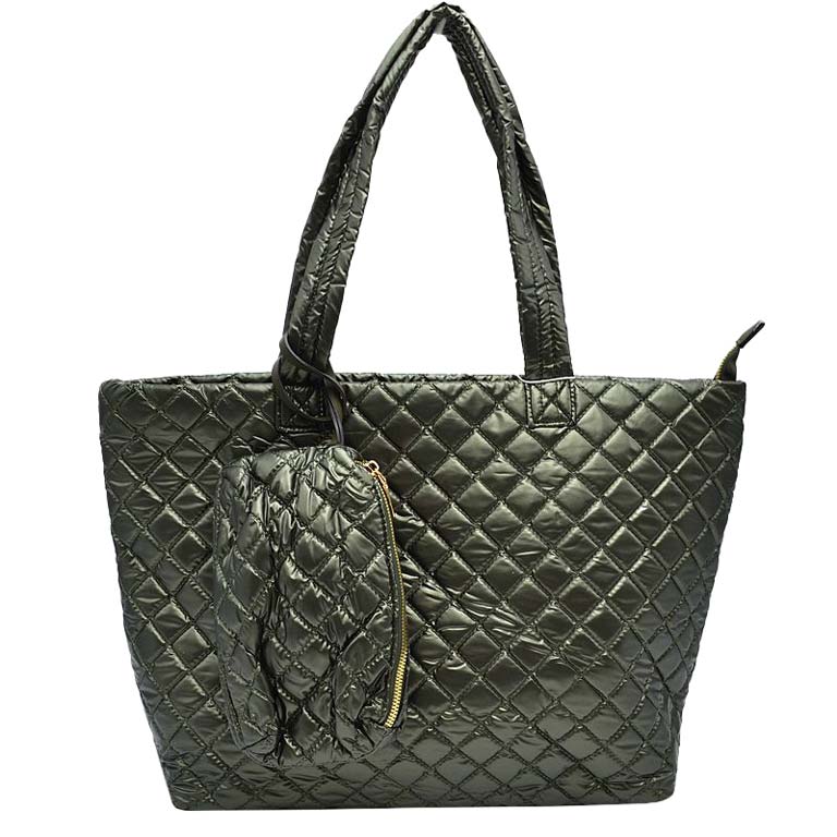 2-in-1 Large Quilted Zipper Tote with Pouch  from Madeline Love