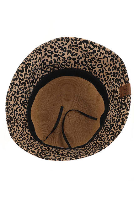 C.C Baby Leopard Print Cloche Straw Bucket Hat from Madeline Love