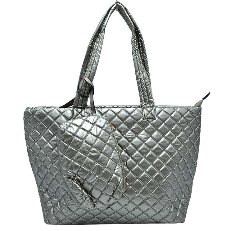 2-in-1 Large Quilted Zipper Tote with Pouch  from Madeline Love