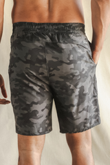 The Darkside | Black and Grey Camo Ball Hammock® 9 Inch Athletic Shorts from Shinesty