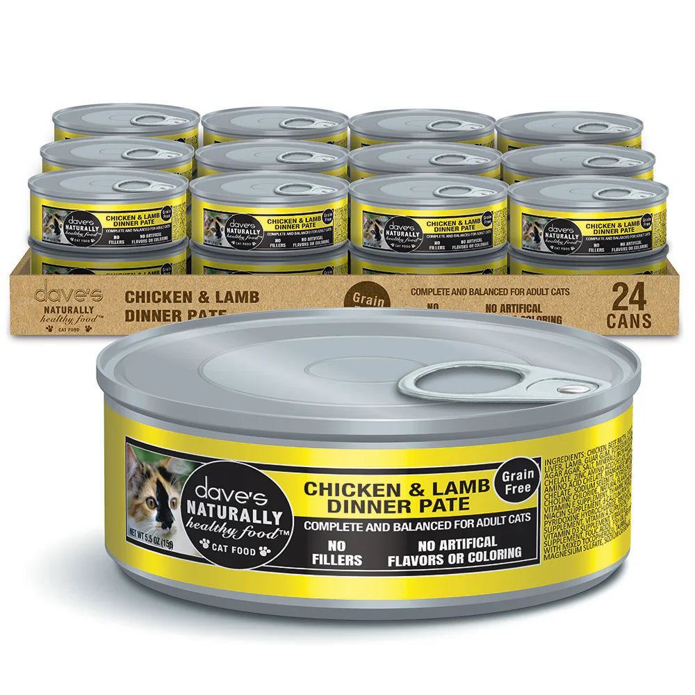 Dave's Naturally Healthy Chicken & Lamb Dinner Paté Wet Cat Food (5.5oz) from The Family Pet