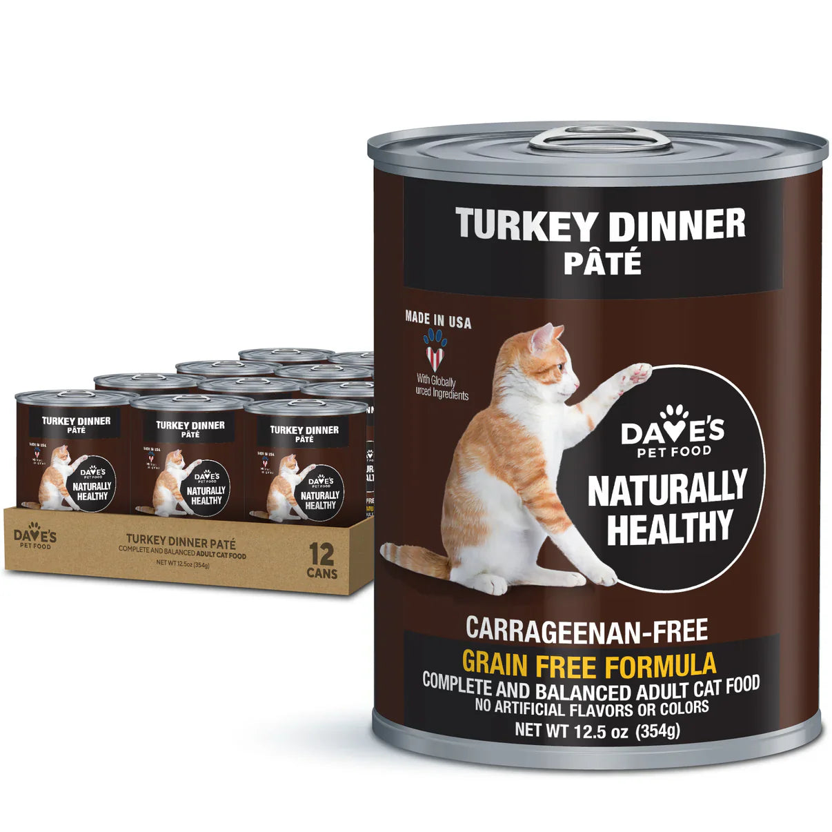 Dave's Naturally Healthy Turkey Dinner Paté Wet Cat Food (12.5oz) from The Family Pet