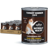 Dave's Naturally Healthy Turkey Dinner Paté Wet Cat Food (12.5oz) from The Family Pet