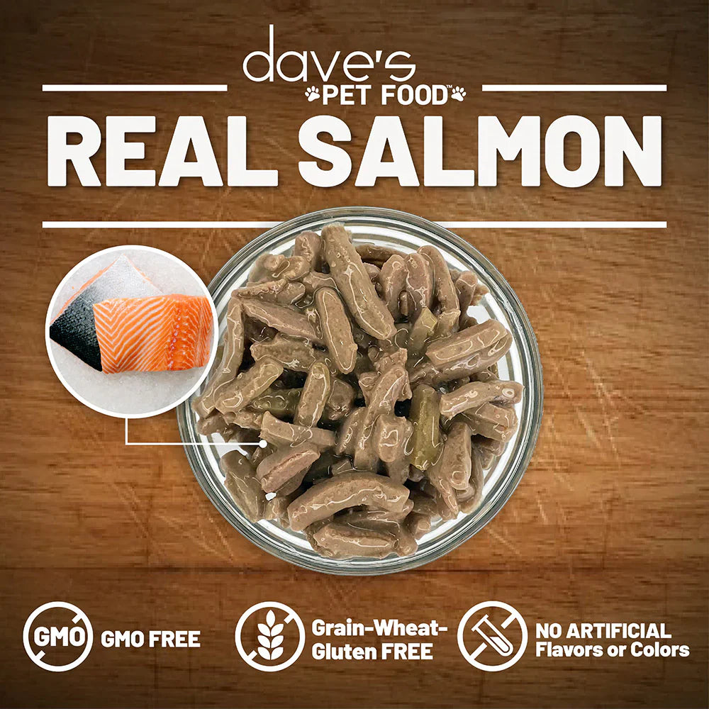 Dave's Naturally Healthy Grain Free Shredded Salmon Dinner in Gravy Wet Cat Food (5.5oz) from The Family Pet