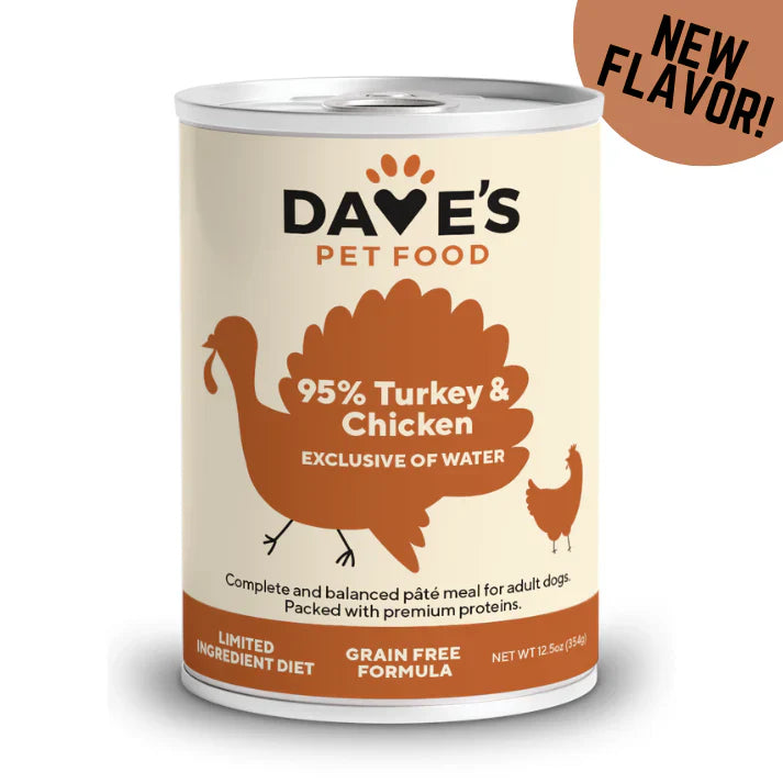 Dave's 95% Premium Meats™ Turkey & Chicken For Dogs (12.5oz) from The Family Pet