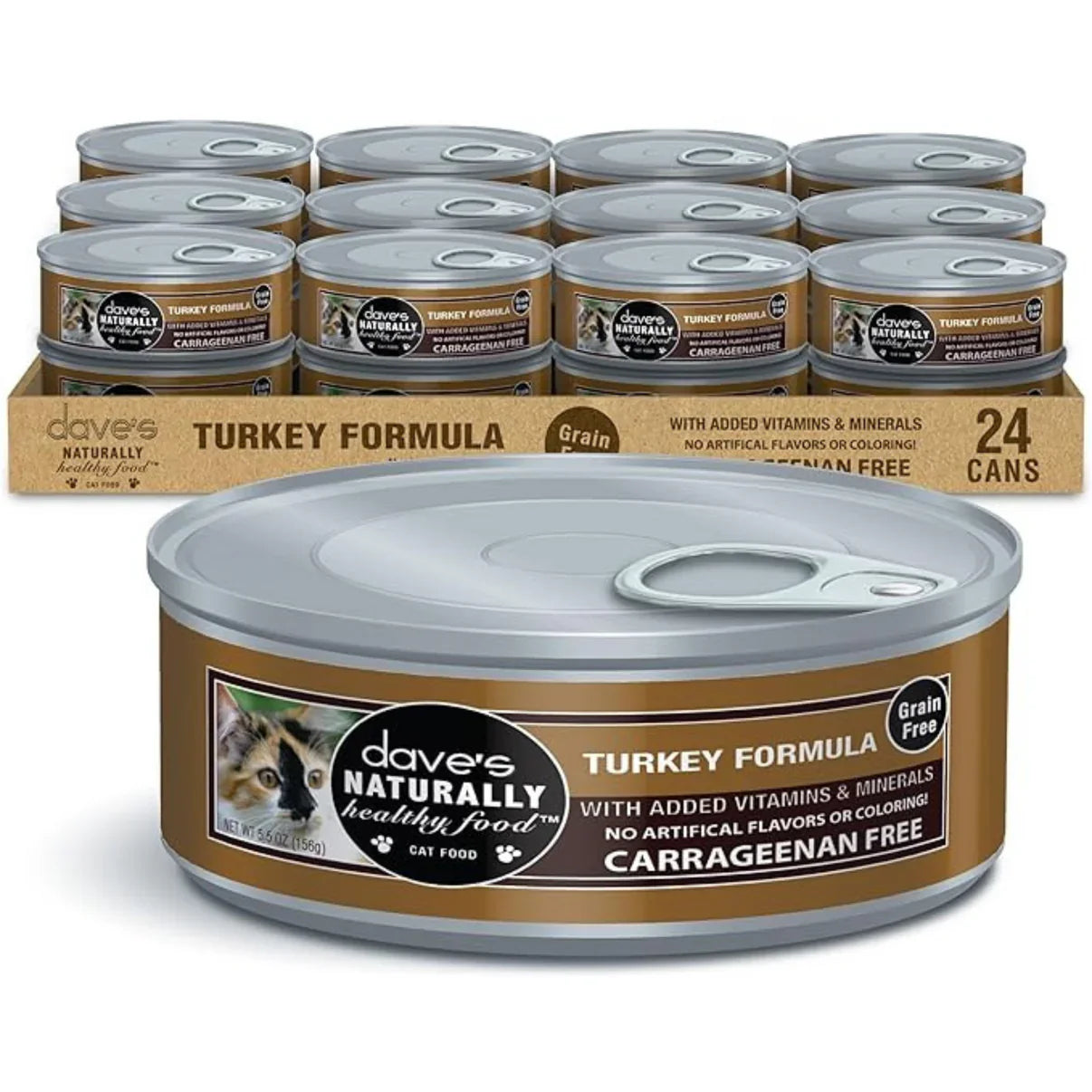 Dave's Naturally Healthy Grain Free Turkey Formula Wet Cat Food (5.5oz) from The Family Pet