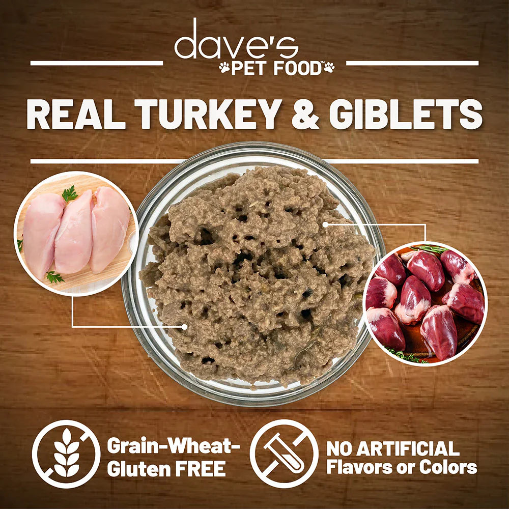 Dave's Naturally Healthy Grain Free Turkey & Giblets Dinner Wet Cat Food (5.5oz) from The Family Pet