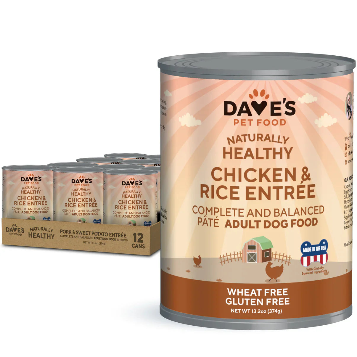 Dave’s Naturally Healthy Chicken & Rice Recipe Wet Dog Food (13.2oz) from The Family Pet