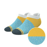 The Daybreak | Mustard and Blue Heel Hammock™ Ankle Socks from Shinesty