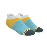 The Daybreak | Mustard and Blue Heel Hammock™ Ankle Socks from Shinesty