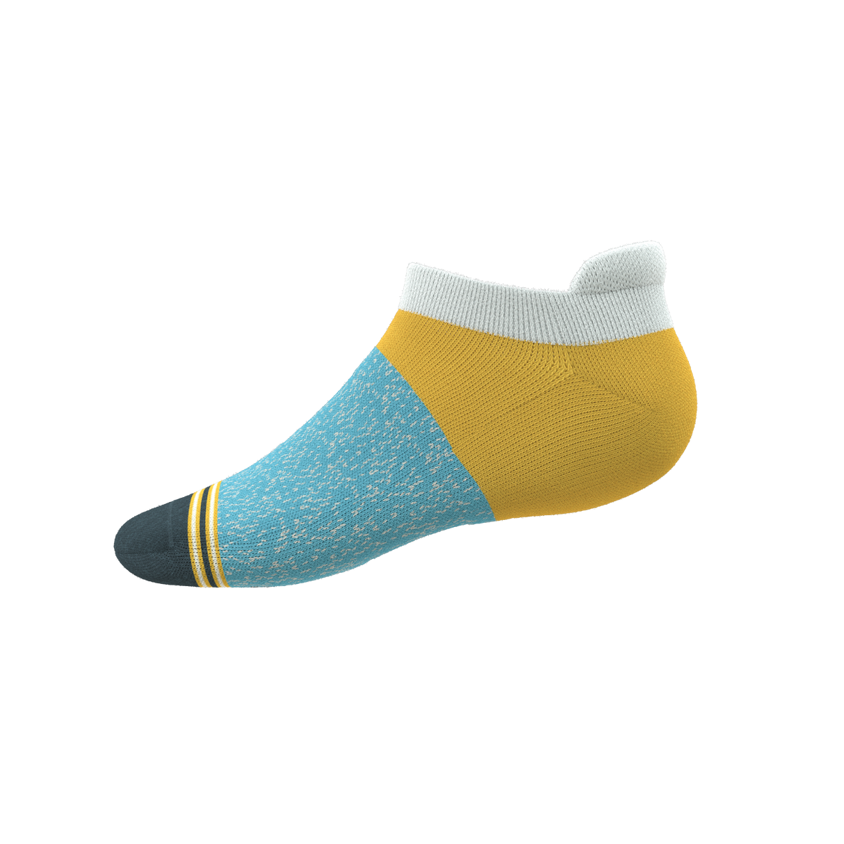The Daybreak | Mustard and Blue Heel Hammock™ Ankle Socks from Shinesty
