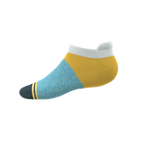 The Daybreak | Mustard and Blue Heel Hammock™ Ankle Socks from Shinesty