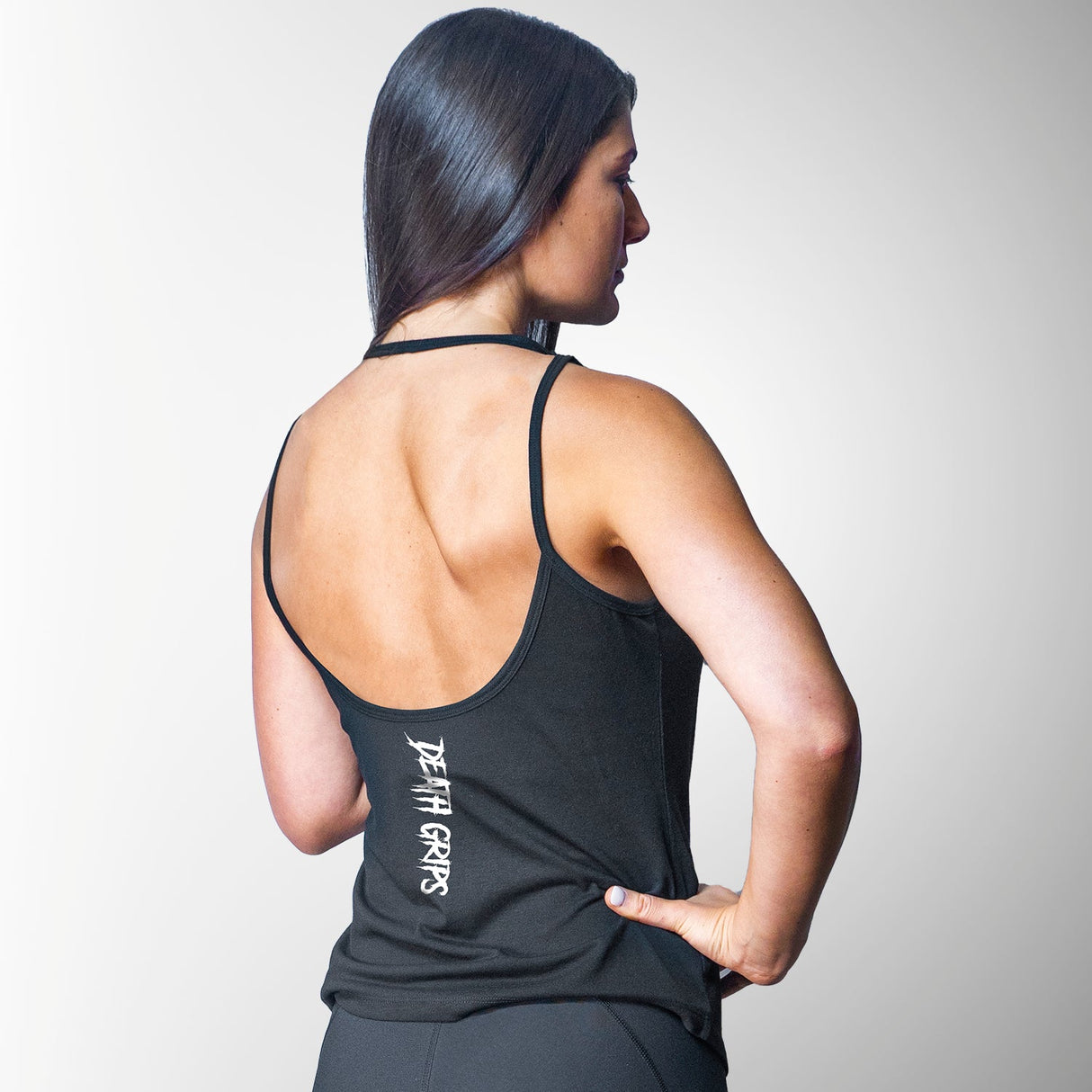 Women's Open Back Onyx Performance Tank from JerkFit