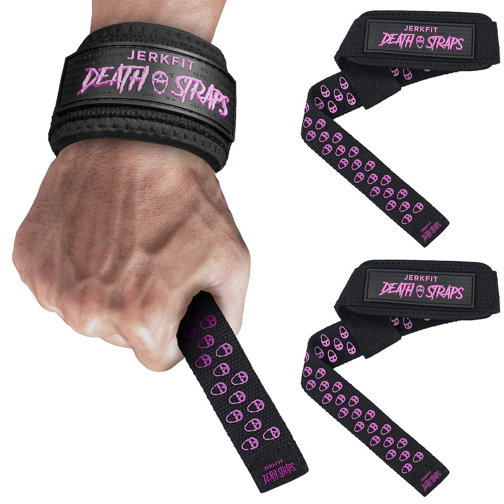 JerkFit Death Straps, Traditional Lifting Straps with Double Sided Skull-Grip from JerkFit