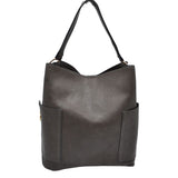 2-in-1 Chic Satchel Side Pocket Bucket Bag with Long Strap from Madeline Love