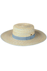 C.C Stripe Pattern Boater Sun Hat from Madeline Love
