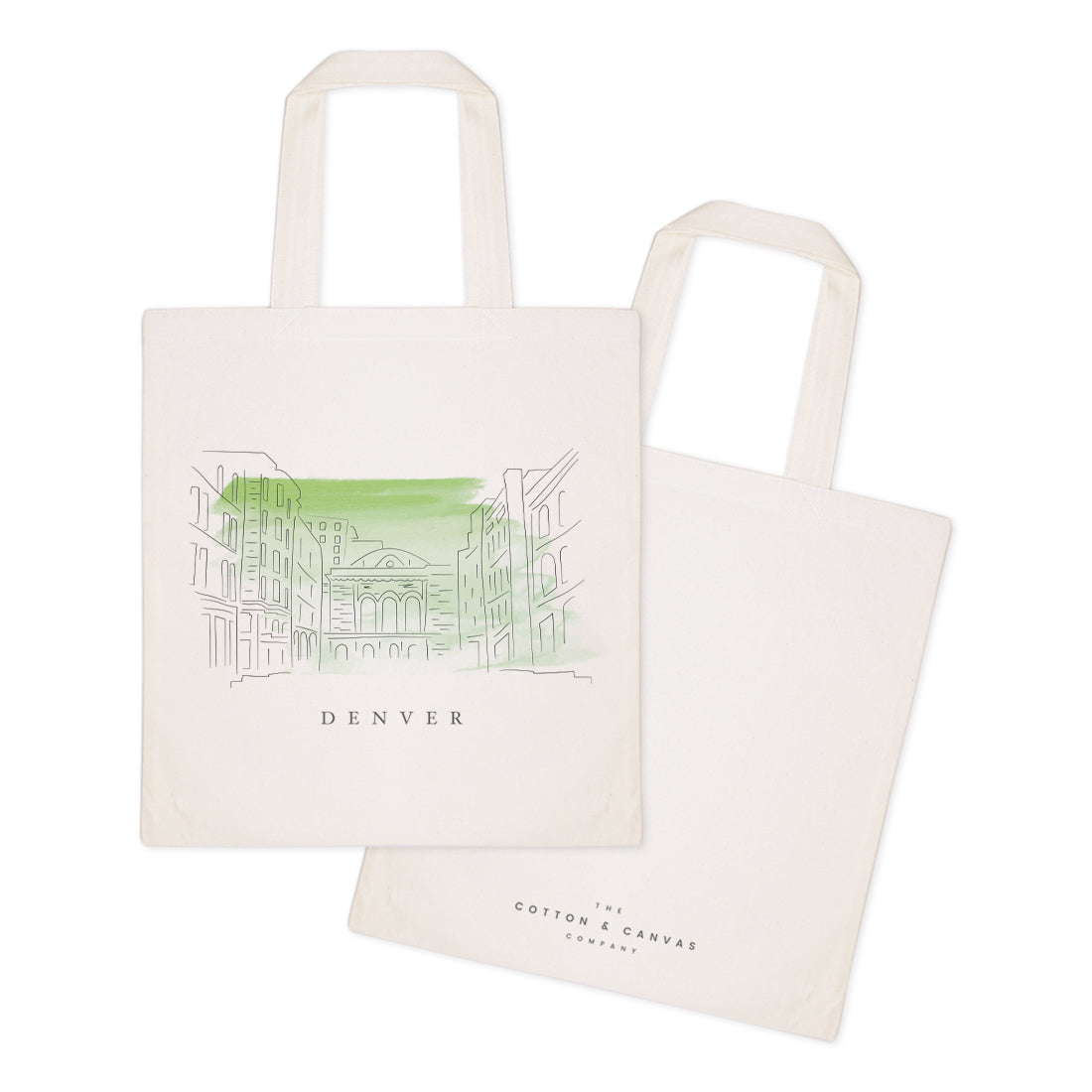 Denver Cityscape Cotton Canvas Tote Bag from The Cotton & Canvas Co.