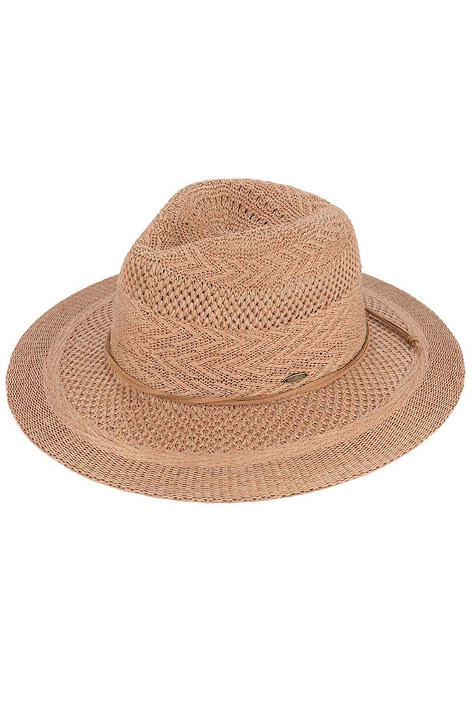 C.C MULTI PATTERN SUEDE STRING BAND PANAMA HAT from Madeline Love