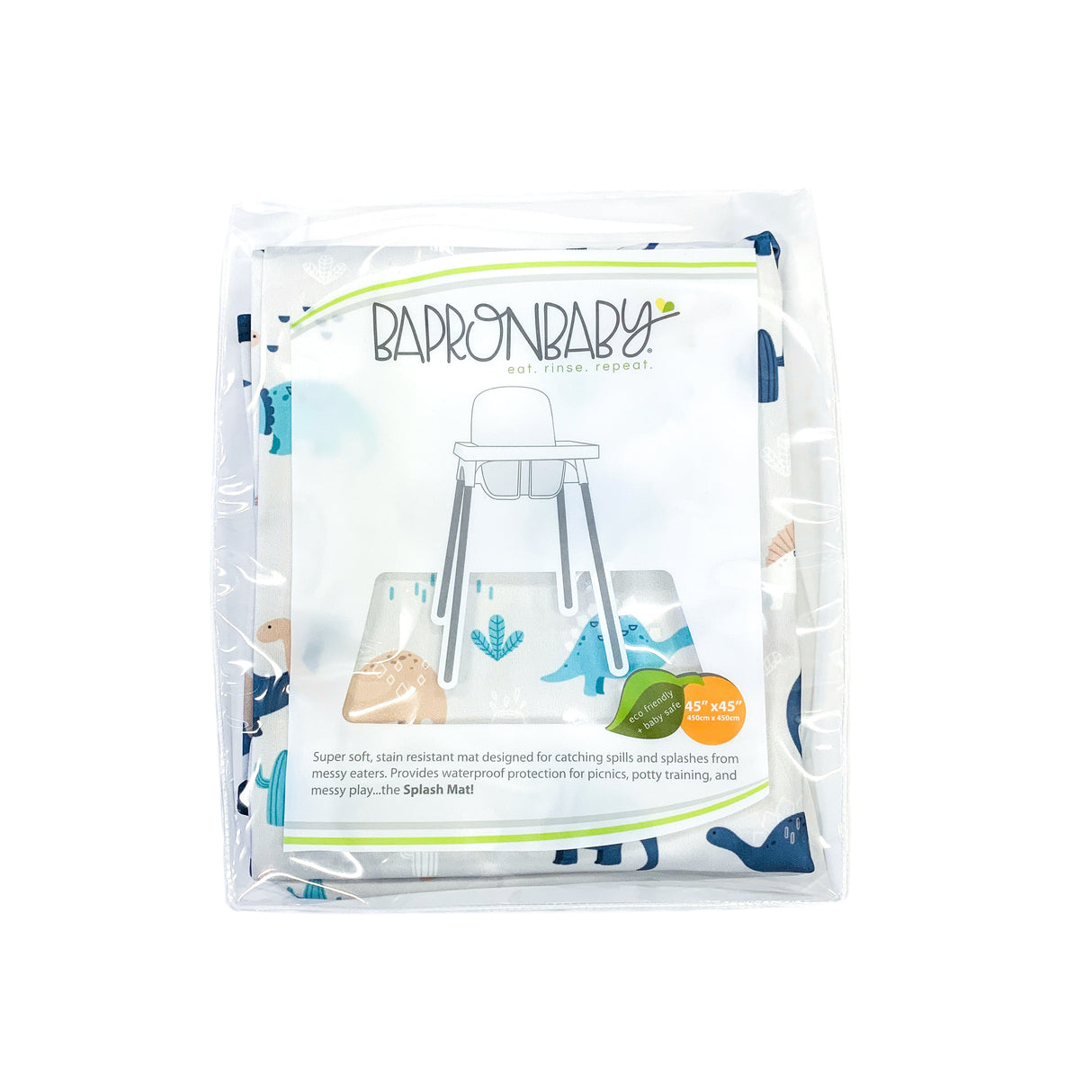Desert Dinos Splash Mat - A Waterproof Catch-All for Highchair Spills and More! from BapronBaby