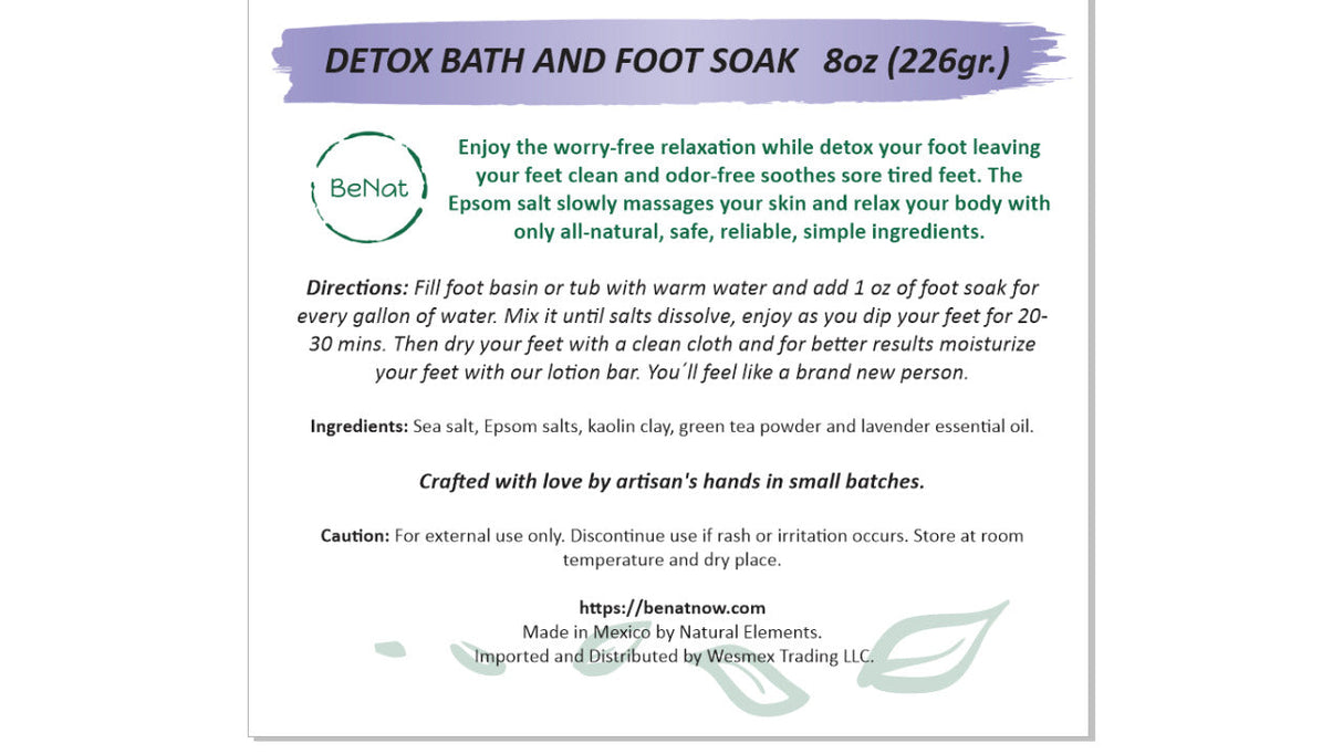 Bath and Foot Soak from BeNat