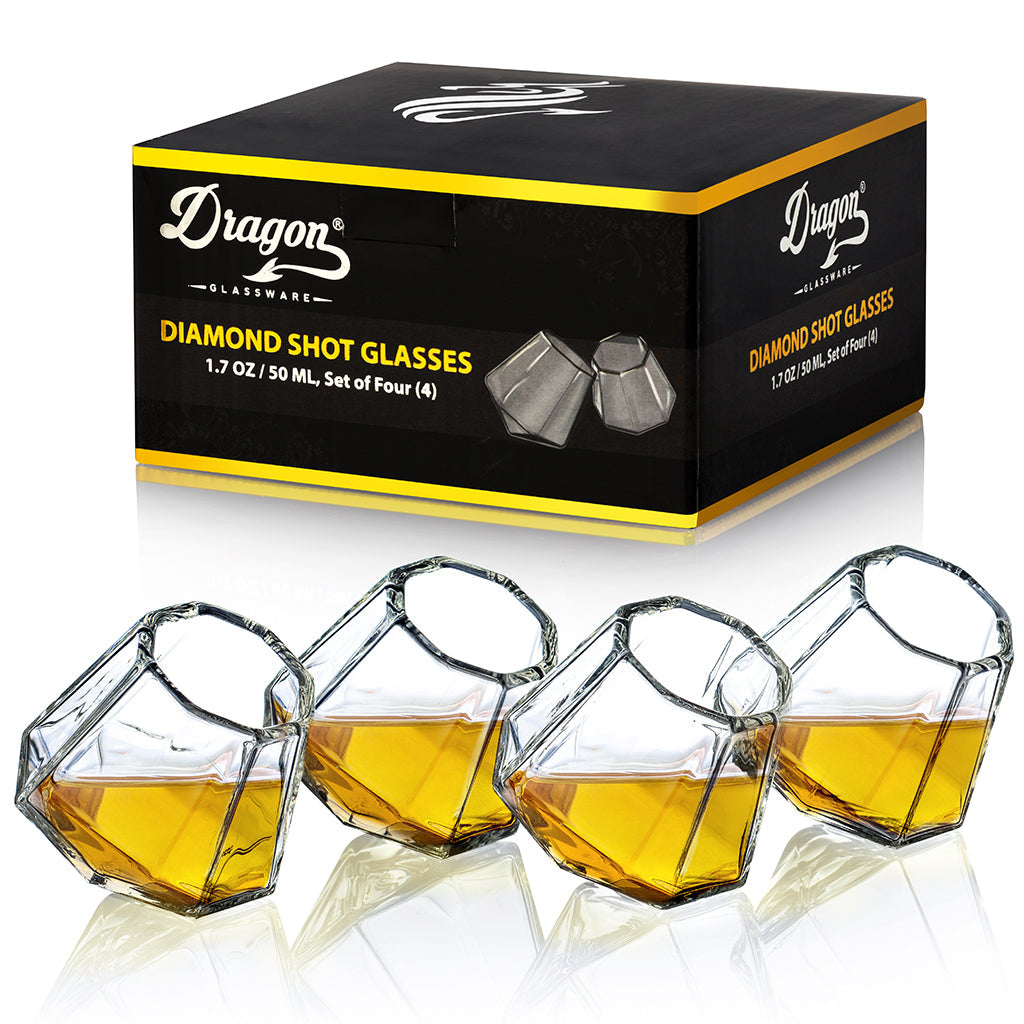 Diamond Shot Glasses from Dragon Glassware