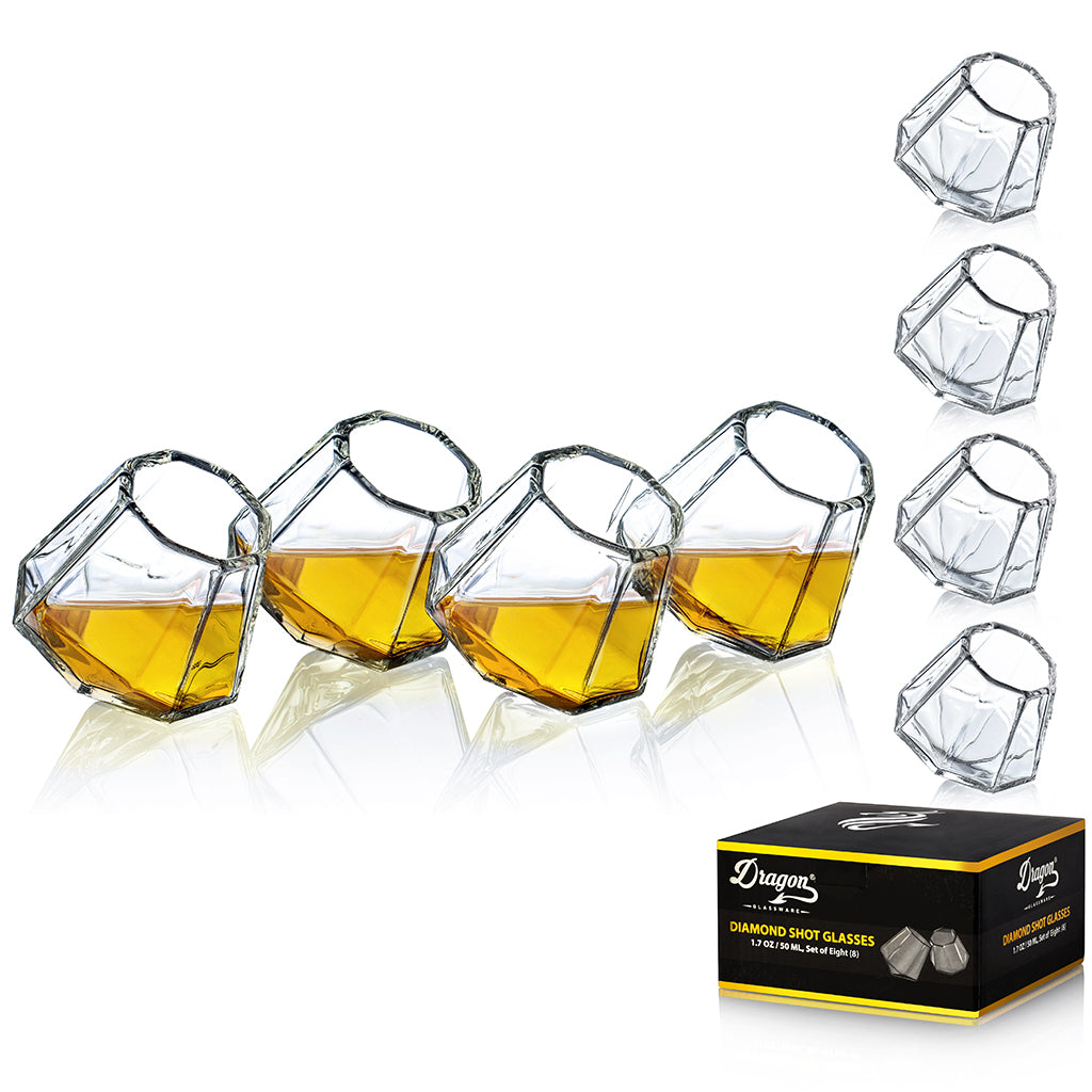 Diamond Shot Glasses from Dragon Glassware